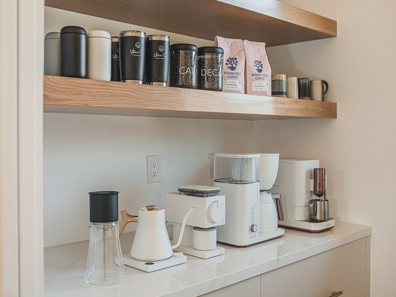The coffee bar with espresso, drip and pour-over