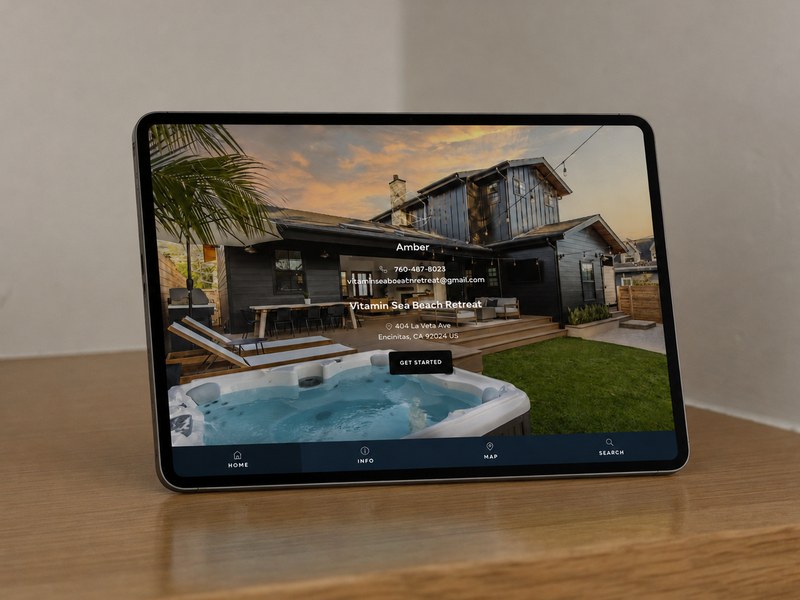 The house iPad showing the digital guidebook